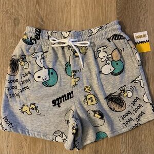 Peanuts Junior's Size XXS Gray Casual Shorts With Snoopy & Friends